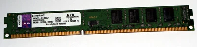 4 GB DDR3 RAM 240-pin PC3-10600U nonECC  'Kingston KVR1333D3N9/4G' - Photo 1/2