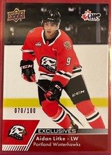 AIDAN LITKE 2022-23 UPPER DECK CHL EXCLUSIVES PARALLEL SP #070/100 #157