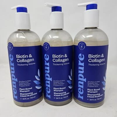 Lot of 3 - Renpure - Plant Based Biotin and Collagen Thickening Volume Shampoo - Image 1 of 2