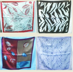 9 pc Wholesale 20"X20 silk like Scarf Wrap Ladies Shawl Girls Fashion Head Gear - Picture 1 of 15