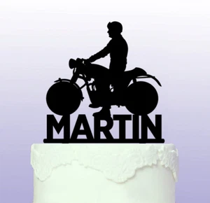 Personalisierter klassischer Motorrad Acryl Kuchen Topper BSA - Norton  - Bild 1 von 2