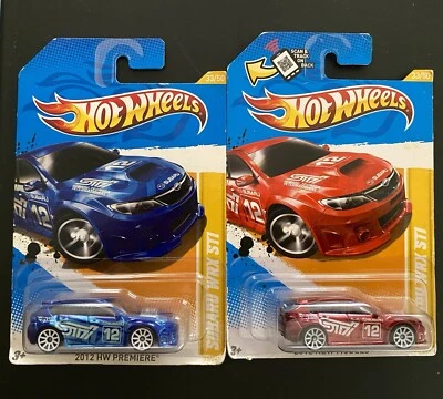 Hot Wheels 2012 NEW MODELS  SUBARU WRX STI (Blue)  & RED Version  VHTF - Image 1 of 2