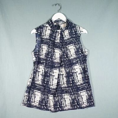 Fenn Wright Manson Studio Vest Top Womens Large Blue Sleeveless Check Preloved - Image 1 of 4