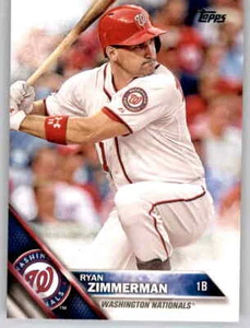 Tarjeta base 2016 Topps Serie 1 Ryan Zimmerman MLB PWE Set Break Nationals #45 - Imagen 1 de 2