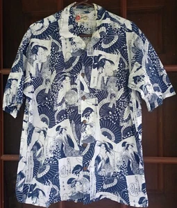 Hilo Hattie Hawaiian Original Shirt Men's L Japanese Woodblock Geisha Courtesan - Picture 1 of 5