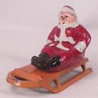 Barclay Santa Claus on Sled Lead Figure Toy Orange Putz Railroad Display #3