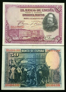 Spain 50 Pesetas 1928 Banknote World Paper Money Circulated (F) - Picture 1 of 1