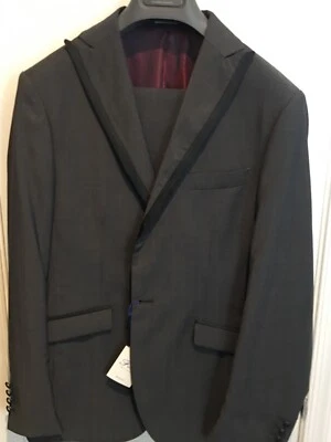 NWT Fiesta Napoli Mens Grey Slim Tuxedo 100% Wool Size 42 MSR $1050 - Image 1 of 4