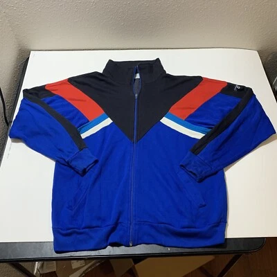 Vintage Spalding Sports Fleece Jacket Zip Mens Large Jacket Color Blocked - Image 1 of 4