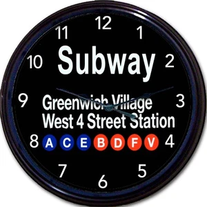 New York City Greenwich Village 4 Street Station Subway Sign Wall Clock New 10" - Picture 1 of 1