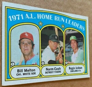 Reggie Jackson 1972 Topps '71 A.L. H.R. Tarjeta LEADERS #90 estado EX-MT - Imagen 1 de 2
