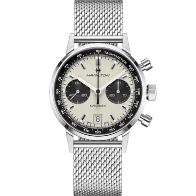 Reloj Hamilton American Classic Intra-Matic automático cronógrafo esfera blanca para hombre H38416111 Foto 1 de 4