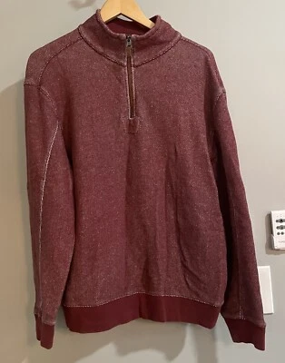 Woolrich Sweater Rocky Ledge 1/4 Zip Mock Neck Pullover Knit Cotton Mens Large - Image 1 of 4