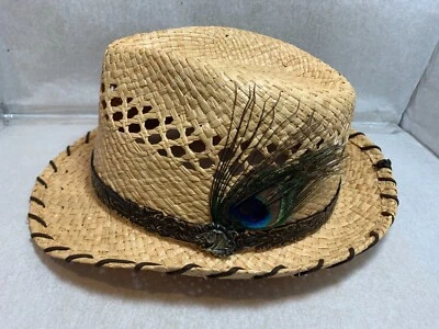 NEW CHARLIE 1 HORSE "WILD HORSE" STRAW FEDORA HAT NATURAL MEN  2 1/2" BRIM - Image 1 of 3