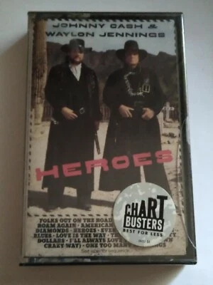 Waylon Jennings & Johnny Cash HEROES Cassette Tape Country Music NEW SEALED! - Image 1 of 3