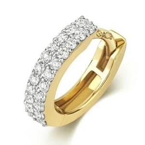 SINGLE 9CT HALLMARKED YELLOW GOLD 0.13 CT G/H SI REAL DIAMOND CARTILAGE EARRING - Picture 1 of 6