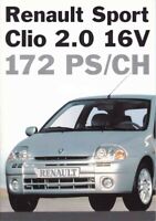 Catalogue Brochure RENAULT SPORT Clio 2.0 16V 03/1999 Suisse français / deutsch