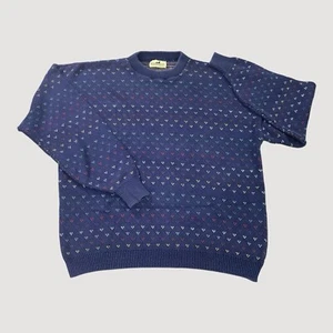 Winona Strickpullover Herren 2X blau Norweger Vogelaugen Fischer Rundhals - Bild 1 von 8