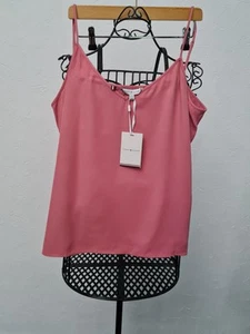 Tommy Hilfiger Pink Straps Tank Top Size UK 16 P2P 21.5 inches 100% Viscose - Picture 1 of 7