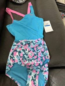 Nike Kinder Mädchen Blau Shred Camo Monokini Einteiler Badeanzug Gr. M - Bild 1 von 4