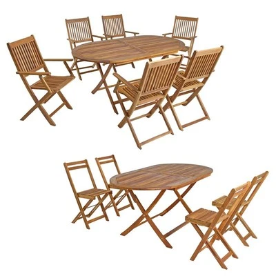 Gartenmöbel Sitzgruppe Gartentisch 4 / 6 Stühle mit / ohne Armlehnen klappbar - Bild 1 von 4