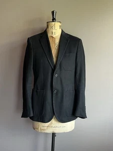 Chaqueta Margaret Howell Chore para hombre talla 38 negra a rayas algodón utilitario Italia - Imagen 1 de 14