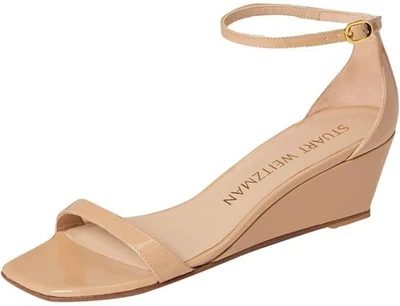 Stuart Weitzman Nudistcurve 50 charol tacón de cuña desnudo talla 6,5B Foto 1 de 4