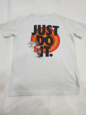 Nike Just Do It Bugs Bunny Space Jam White T-Shirt Sz Youth Boys M Play shirt - Image 1 of 4