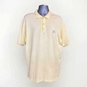 IZOD Men's Short Sleeve Golf Polo Shirt Size LARGE Light Yellow Preppy Cotton - Picture 1 of 9