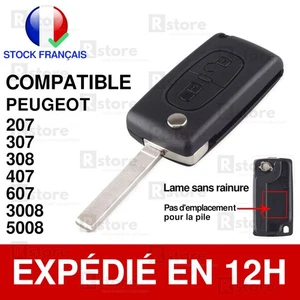 Coque Clé Plip Boitier Compatible Peugeot 207 307 308 3008 5008 CE0523 2 Boutons - Picture 1 of 7