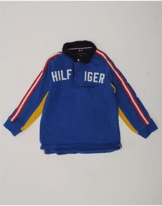 TOMMY HILFIGER Boys Graphic Long Sleeve Rugby Polo Shirt 4-5 Years XS Blue AE09 - Picture 1 of 3
