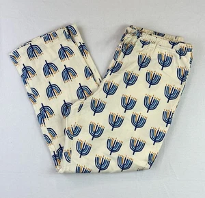 Pantalones de pijama Hanna Andersson para hombre adulto Hanukkah Menorá franela de algodón grande - Imagen 1 de 6