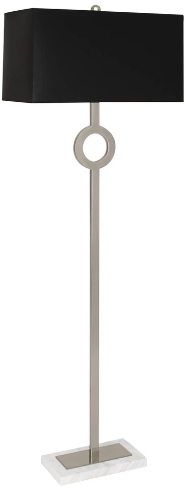 Lámpara de pie Robert Abbey Oculus 62 3/4" pantalla negra de metal plateado Foto 1 de 1