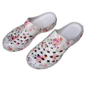 Easy Spirit Clog Damenschuhe Größe 11M weiß rosa Blumenmuster perforiert Slipper - Bild 1 von 5