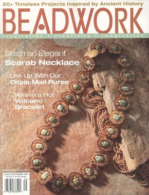 Beadwork Magazine Sep 2004 Collar Escarabajo Cadena Correo Cartera Ganchillo Pulsera Foto 1 de 4