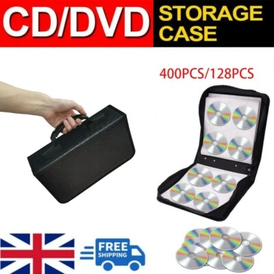 400/128 DISC Capacity DVD CD Holder Album Storage Case Folder Wallet Carry Bag - Image 1 of 4
