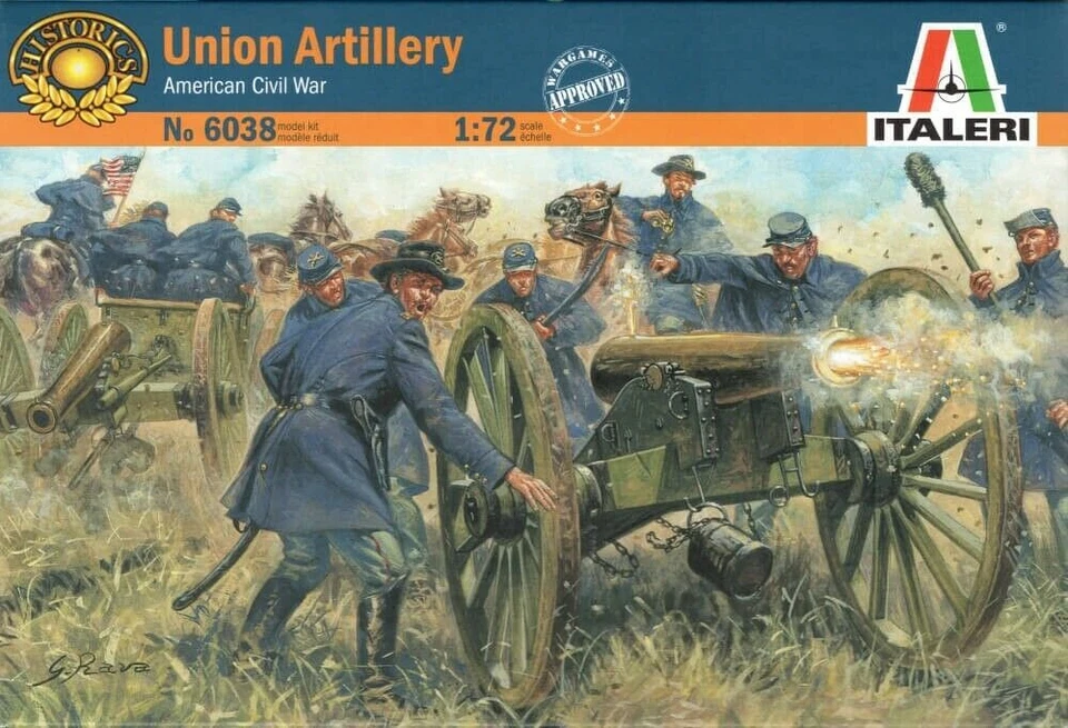 Italeri 6038 1/72 Scale Model Figure Kit American Civil War Union Artillery - Image 1 of 1
