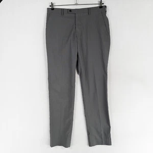Pantalones Uniqlo Para Hombres 33 x 34 Gris Pata de Gallo Vestido Pantalones Frente Plano Ajustado Recto - Imagen 1 de 9