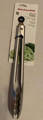 KitchenAid Utility Tongs Strong Stainless Steel Locks for Storage New Sealed Pc  - Image 1 of 4