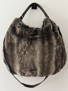 Fiorelli Kayla Boho Mink Faux Fur Large Shoulder Bag Handbag Brown