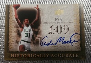 2007-08 UD CHRONOLOGY GOLD AUTO HISTORICALLY ACCURATE CEDRIC MAXWELL LEGEND /10