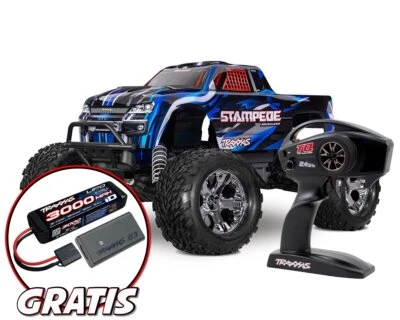 Traxxas Stampede HD BL-2S blau mit gratis 3000mAh Lipo Akku und USB-C Ladegerät  - Bild 1 von 4