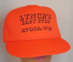 Sombrero a presión vintage Lynchs Easy Stop Wis seguridad naranja caza espuma completa - Imagen 1 de 6