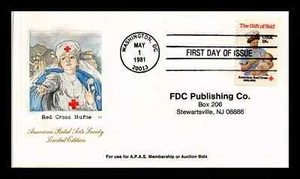 NURSING THE GIFT OF SELF RED CROSS 1881- 1981 FARNAM APAS CACHET FDC - Picture 1 of 1