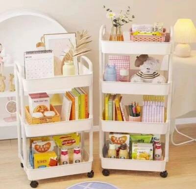 White wheel storage, home, kitchen, living room bedroom trolley - Image 1 of 3