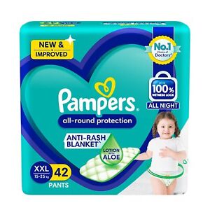 Pampers Pant Baby Diapers Xxl Size 42N Anti Rash Blanket Lotion Aloe Vera 4-6Kg