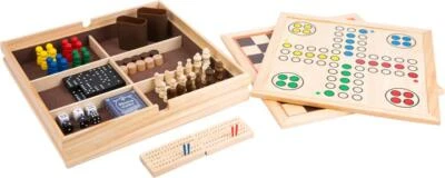 Spielesammlung 9 Klassiker, Ludo, Schach, Dame, Mühle, Cribbage, Würfelspiel... - Bild 1 von 4