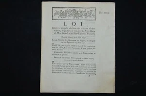ARCHIVE REVOLUTION FRANCAISE-ORDRES ROYAUX ET MILITAIRES-EPINAL-MIRECOURT 1791 - Imagen 1 de 3