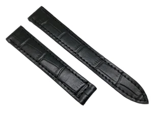 Cinturino Orologio 15mm per Chiusure Pieghevoli Tank Krokoprägung Nero / 48 - Picture 1 of 6
