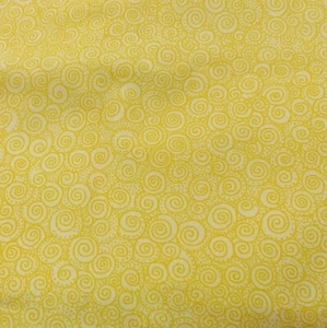 Vintage Happy Happy Joy Joy Yellow Swirls Exclusively Quilters Fabric 1 Yd - Picture 1 of 8